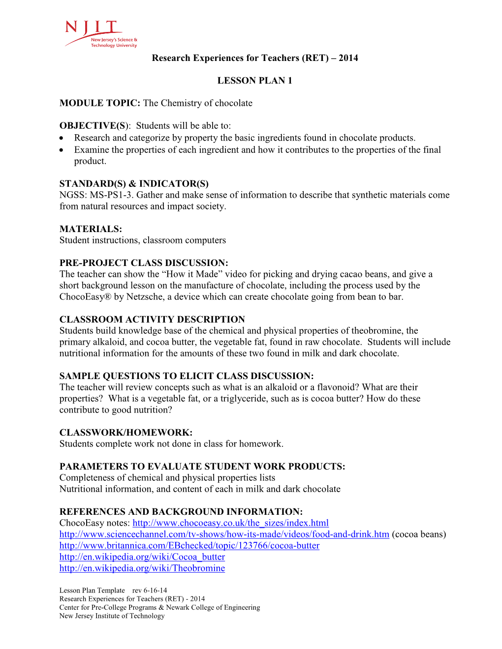 Chemistry of Chocolate