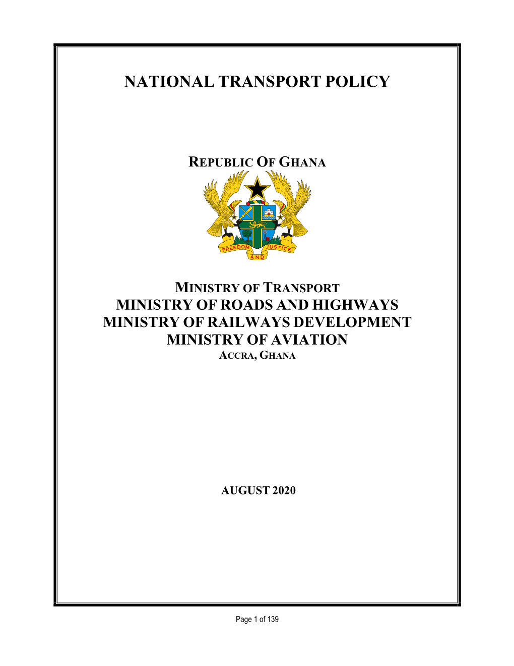 Final Approved Revised National Transport Policy