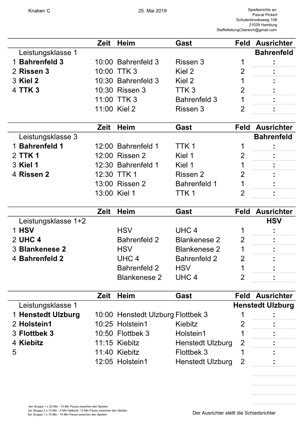 2 Rissen 3 10:00 TTK 3 Kiel 2 2 : 3 Kiel 2 10:30 Bahrenfeld 3 Kiel 2 1 : 4 TTK 3 10:30 Rissen 3 TTK 3 2 : 11:00 TTK 3 Bahrenfeld 3 1 : 11:00 Kiel 2 Rissen 3 2