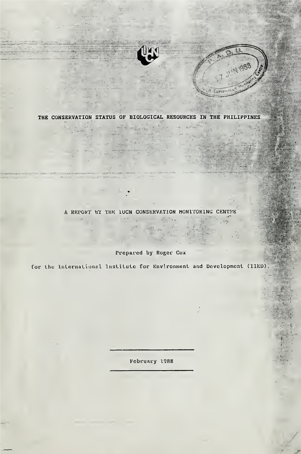 The Conservation Status of Biological Resources in the Philippines