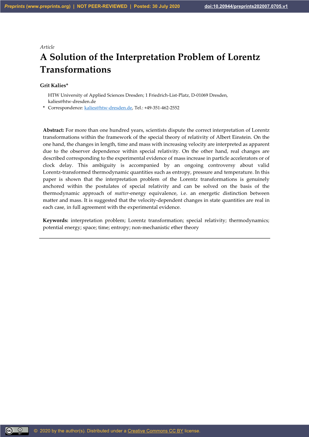 A Solution of the Interpretation Problem of Lorentz Transformations