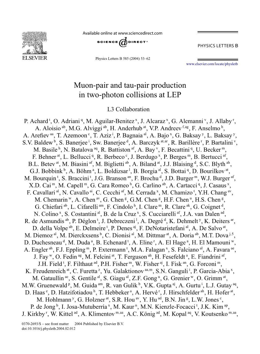 Muon-Pair and Tau-Pair Production in Two-Photon Collisions at LEP