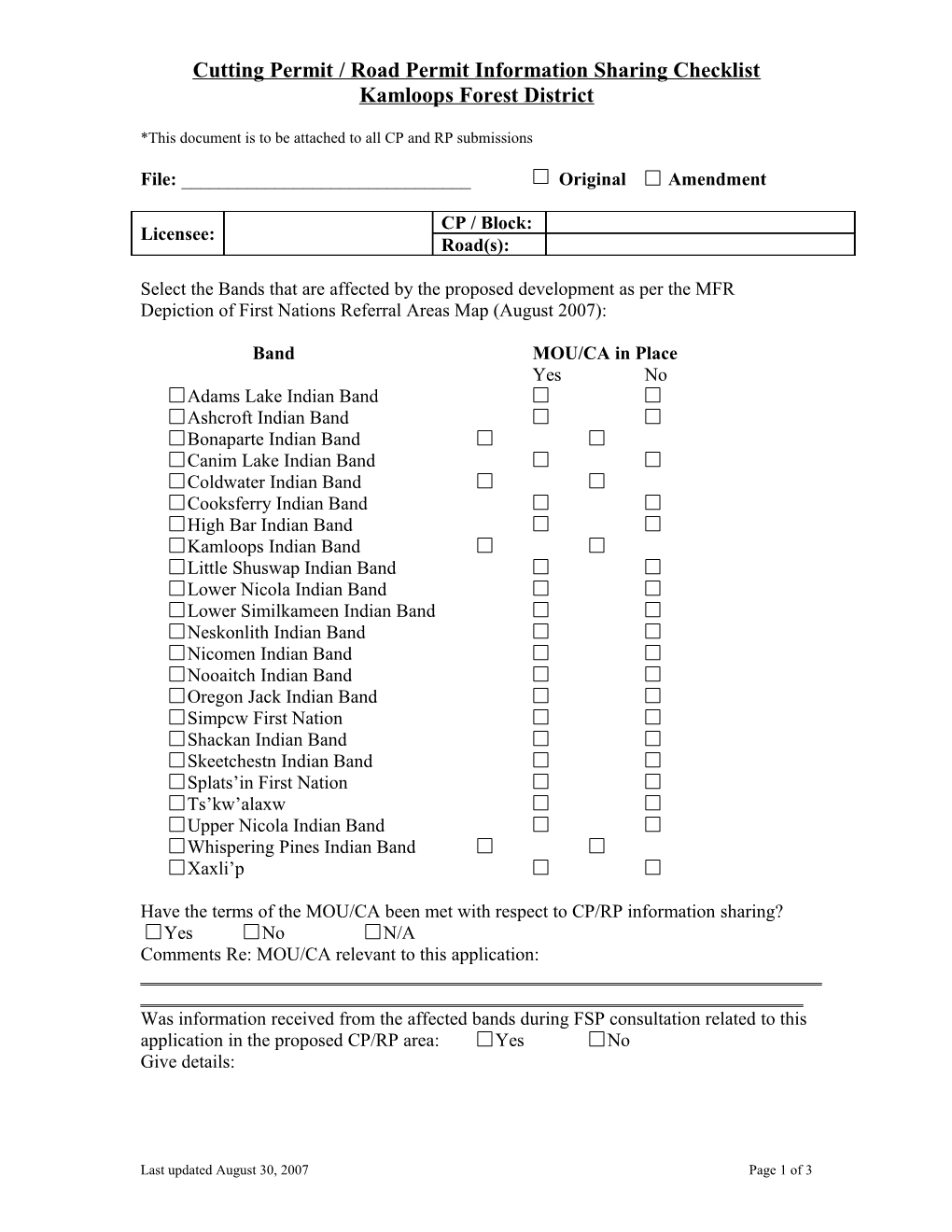 Adequate Consultation Checklist