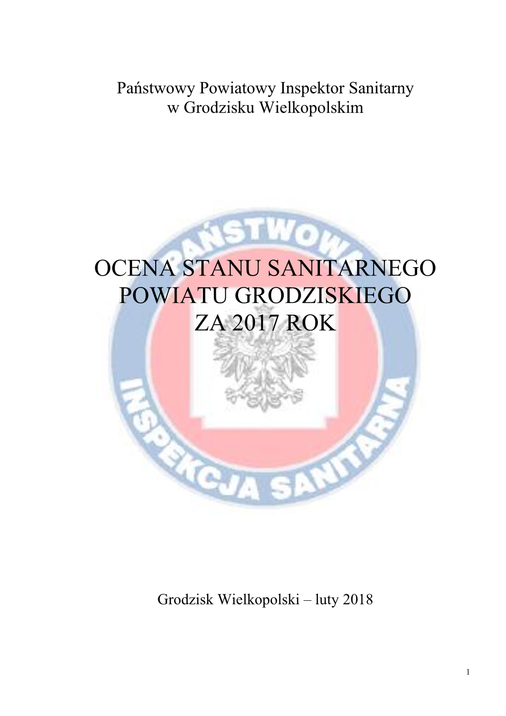 Ocena Stanu Sanitarnego PSSE Grodzisk Za 2017 Rok