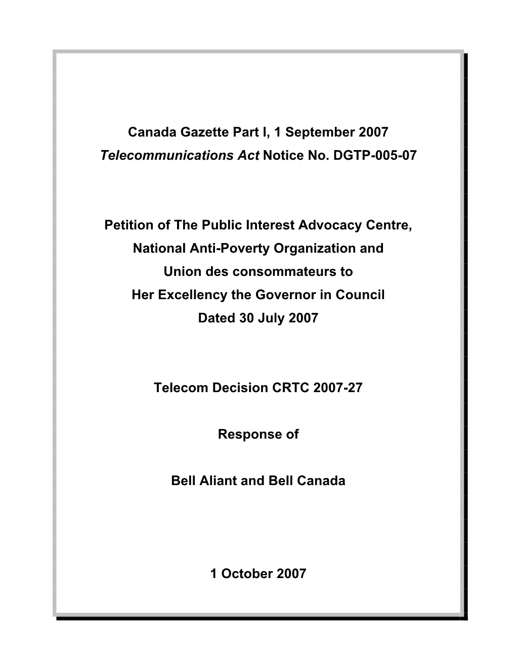 Telecom Decision CRTC 2007-27