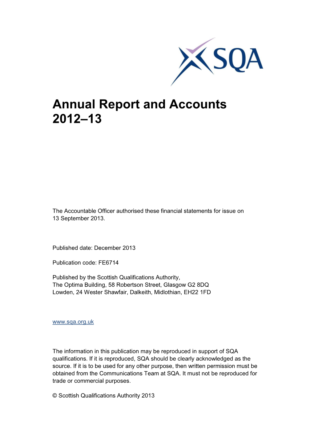 Annual Report and Accounts 2012–13