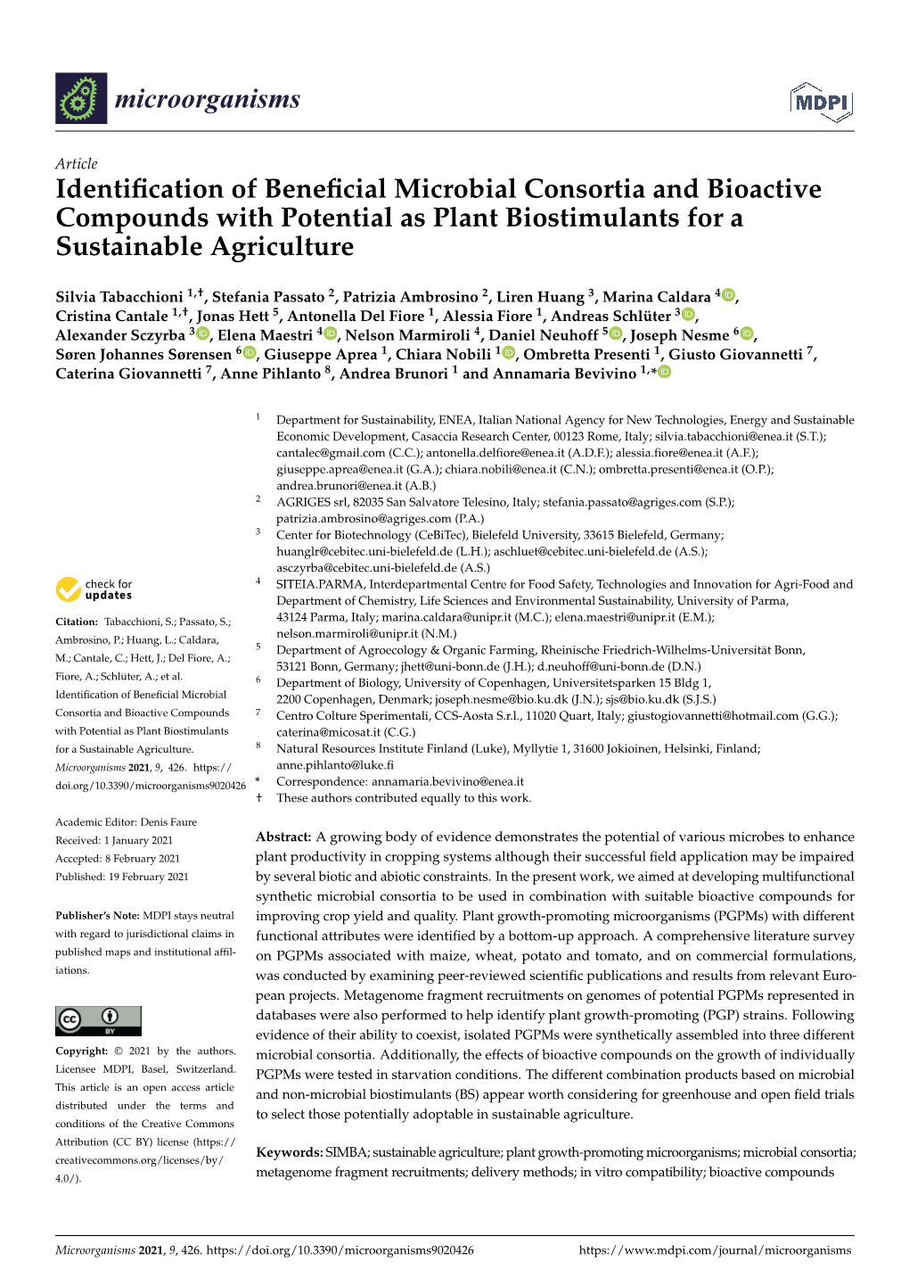 Identification of Beneficial Microbial Consortia and Bioactive