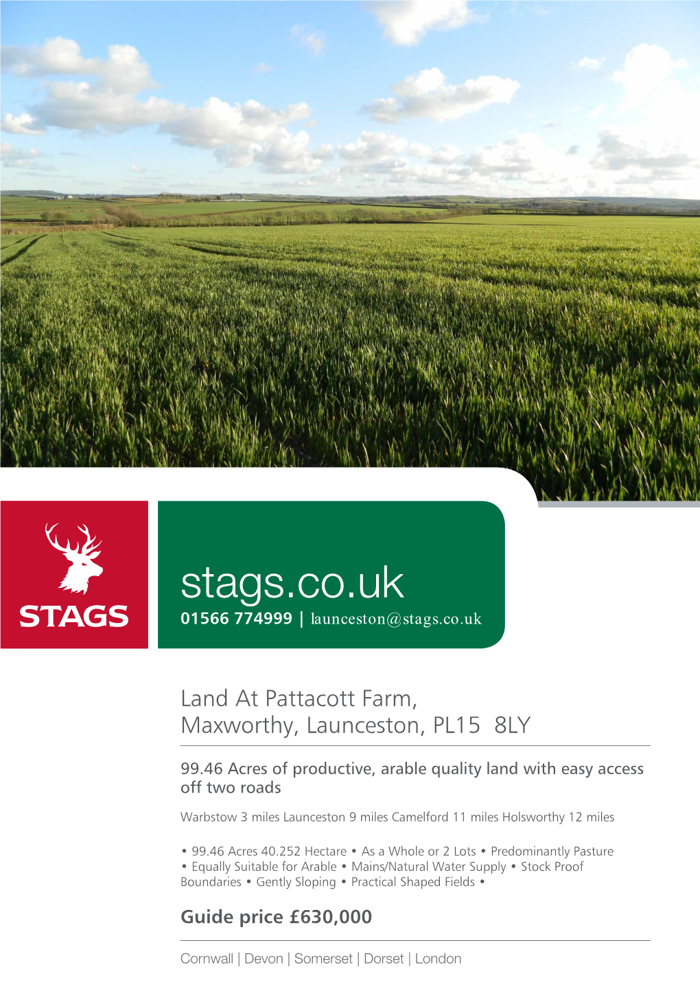 Stags.Co.Uk 01566 774999 | Launceston@Stags.Co.Uk