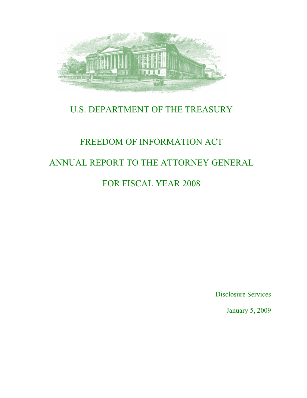 U.S. Department of the Treasury Freedom Of