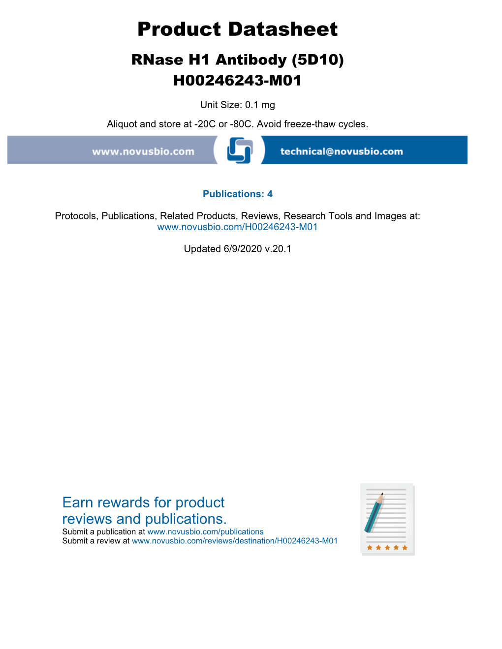 Product Datasheet Rnase H1 Antibody (5D10