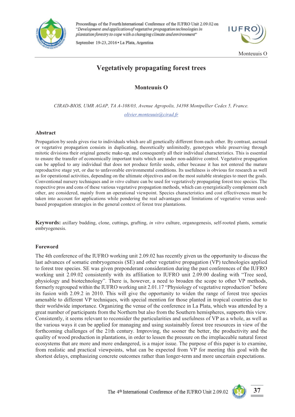 37 Vegetatively Propagating Forest Trees