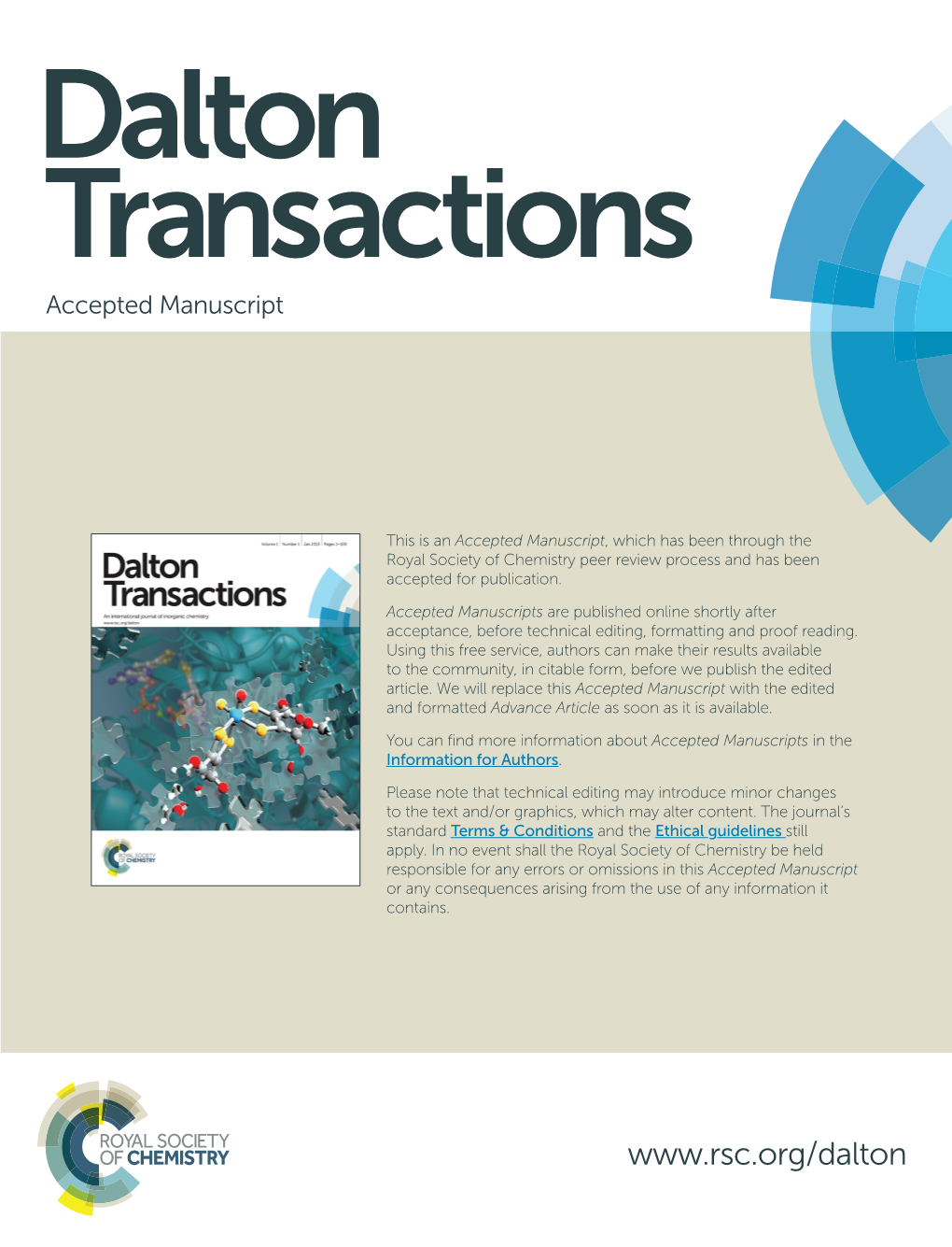 Dalton Transactions Accepted Manuscript