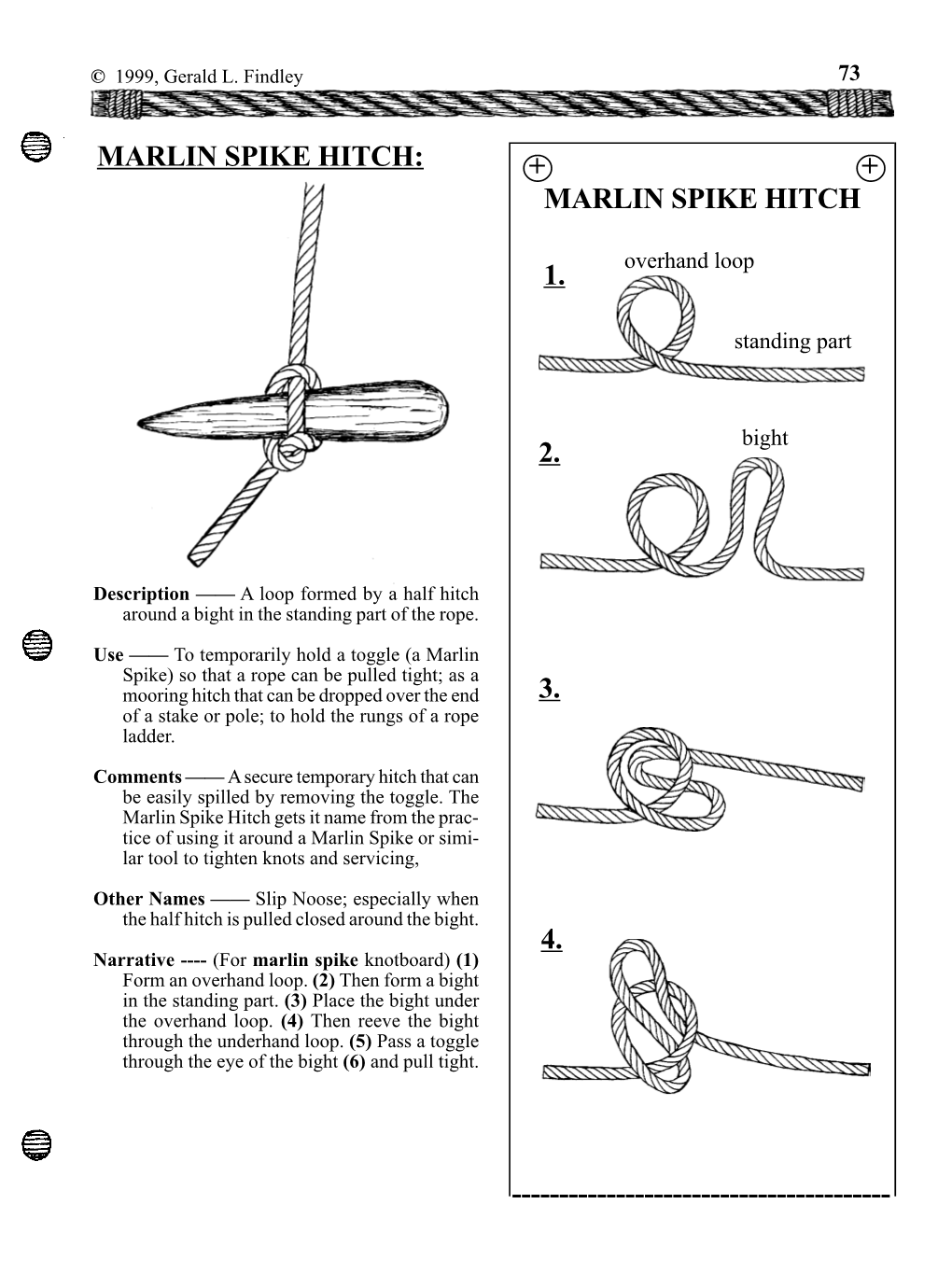 Marlin Spike Hitch: + + Marlin Spike Hitch
