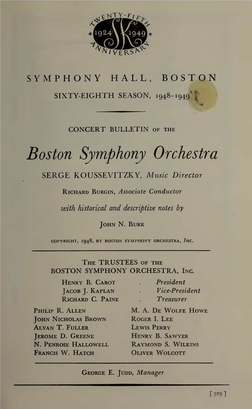 Boston Symphony Orchestra Concert Programs, Season 68, 1948-1949