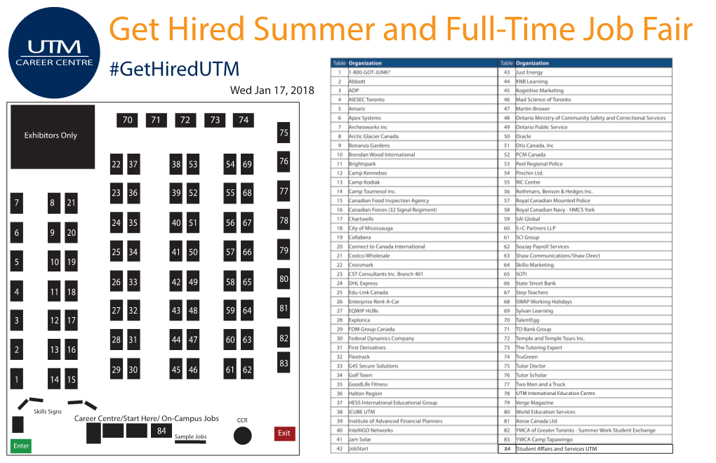 Get Hired Summer and Full-Time Job Fair #Gethiredutm Wed Jan 17, 2018