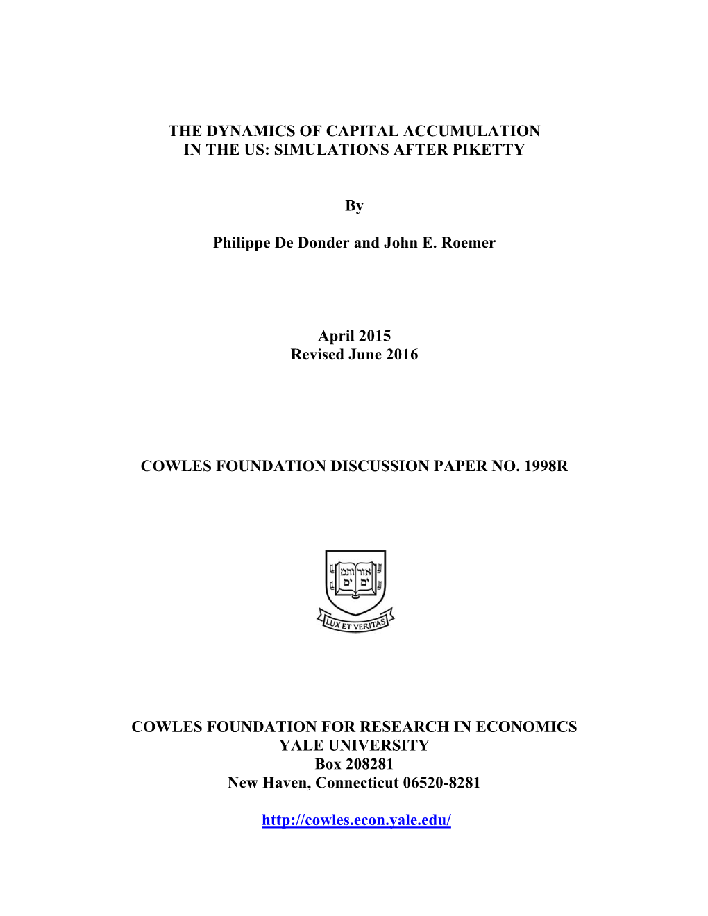 The Dynamics of Capital Accumulation in the Us: Simulations After Piketty