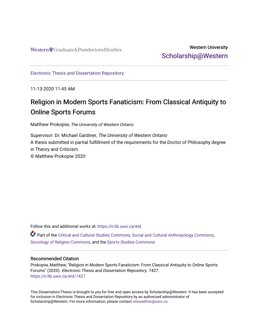 From Classical Antiquity to Online Sports Forums