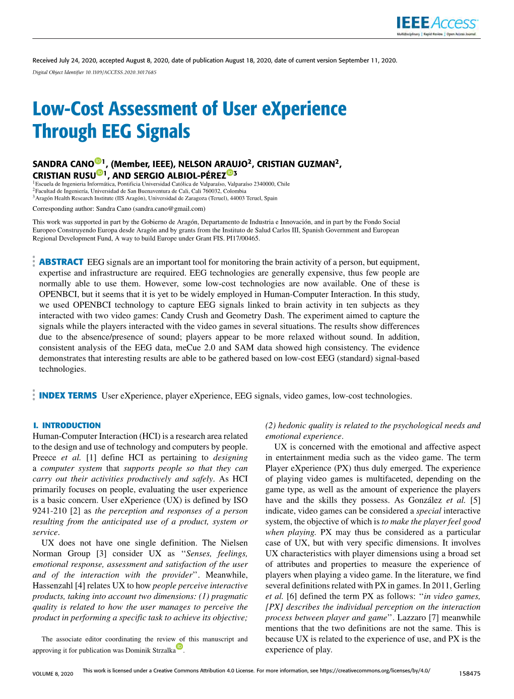 Low-Cost Assessment of User Experience Through EEG Signals