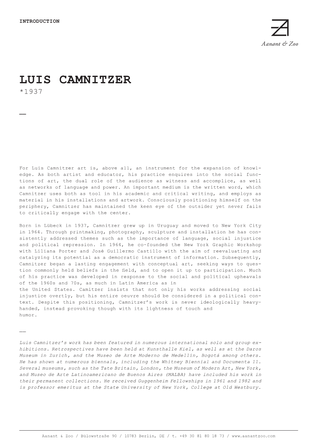 Luis Camnitzer *1937