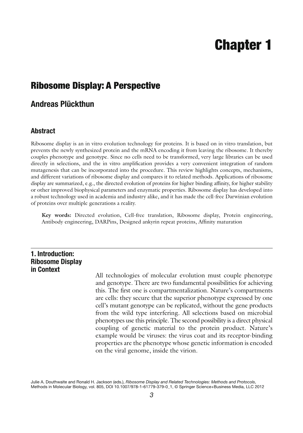 Chapter 1 Ribosome Display