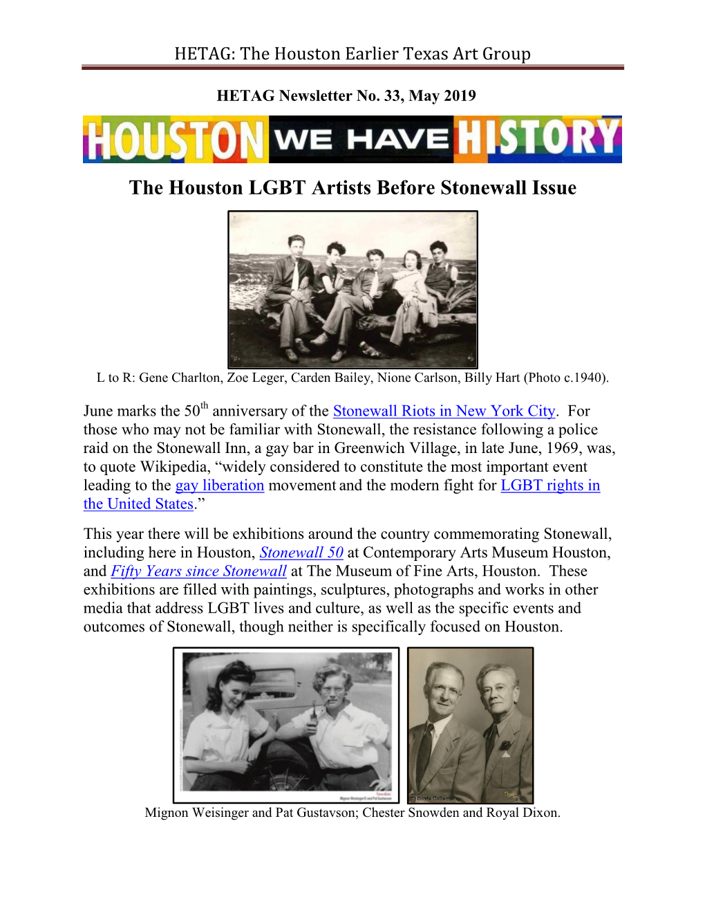 HETAG: the Houston Earlier Texas Art Group