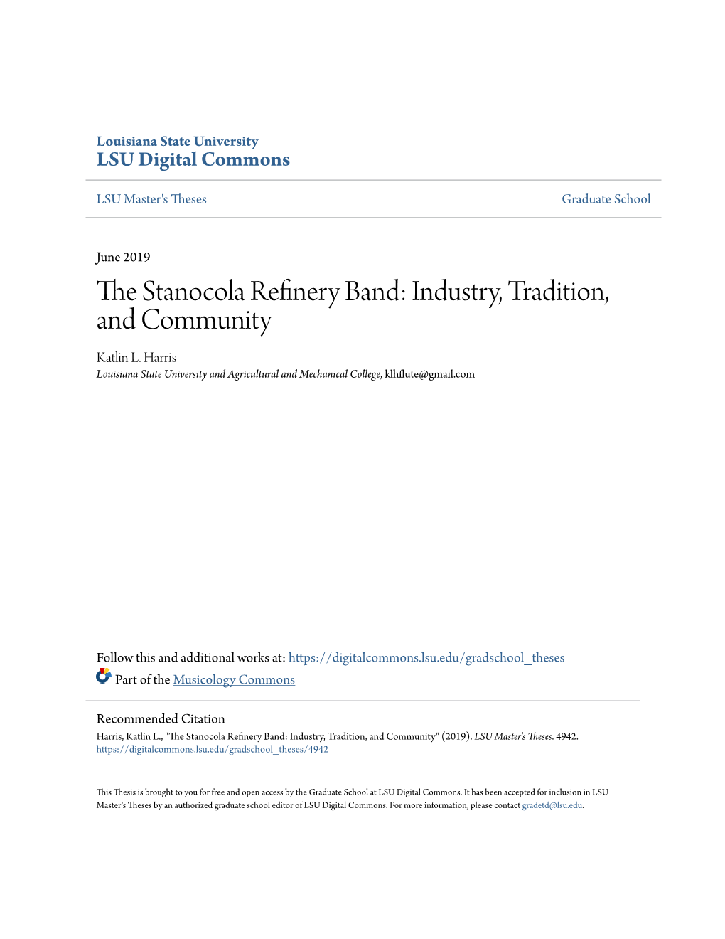 The Stanocola Refinery Band: Industry, Tradition, and Community