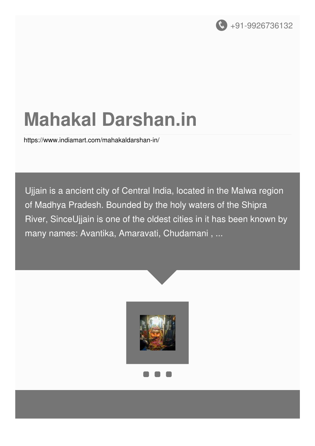 Mahakal Darshan.In
