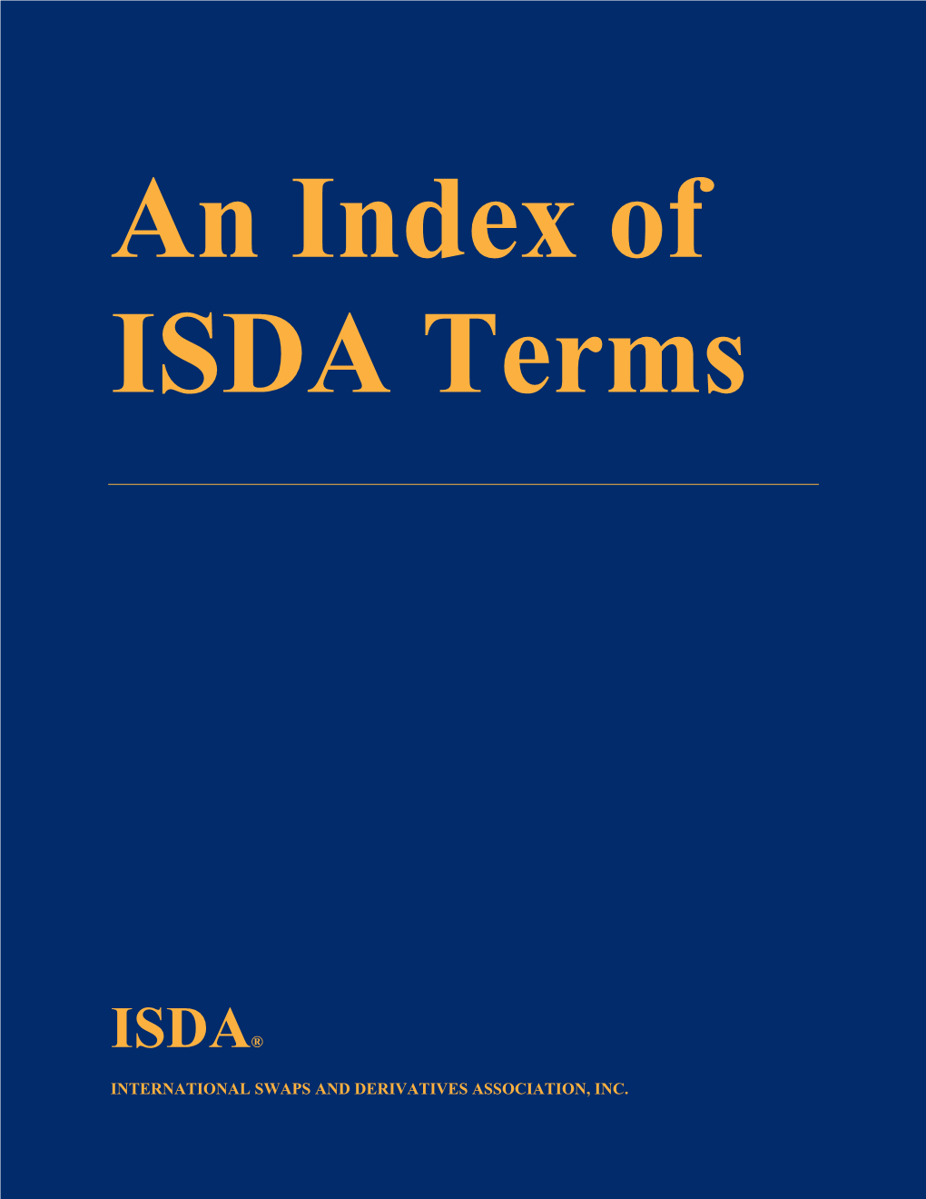An Index of ISDA Terms