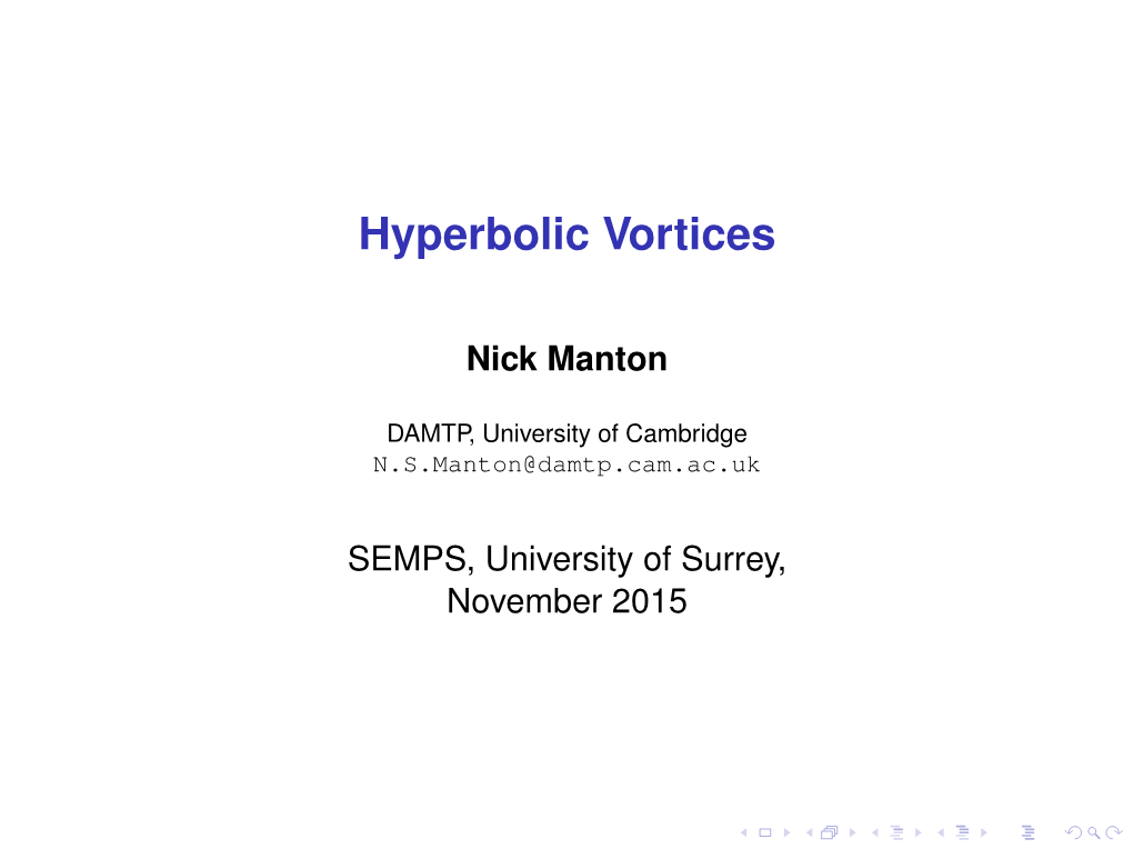 Hyperbolic Vortices