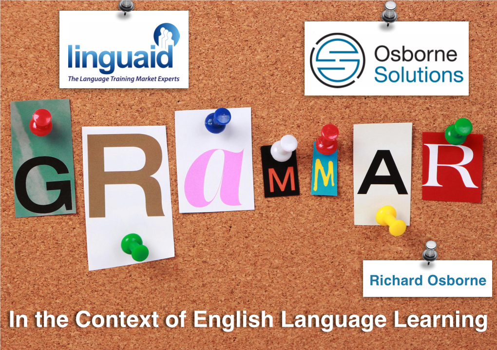 Grammar in the Context of Language Learning