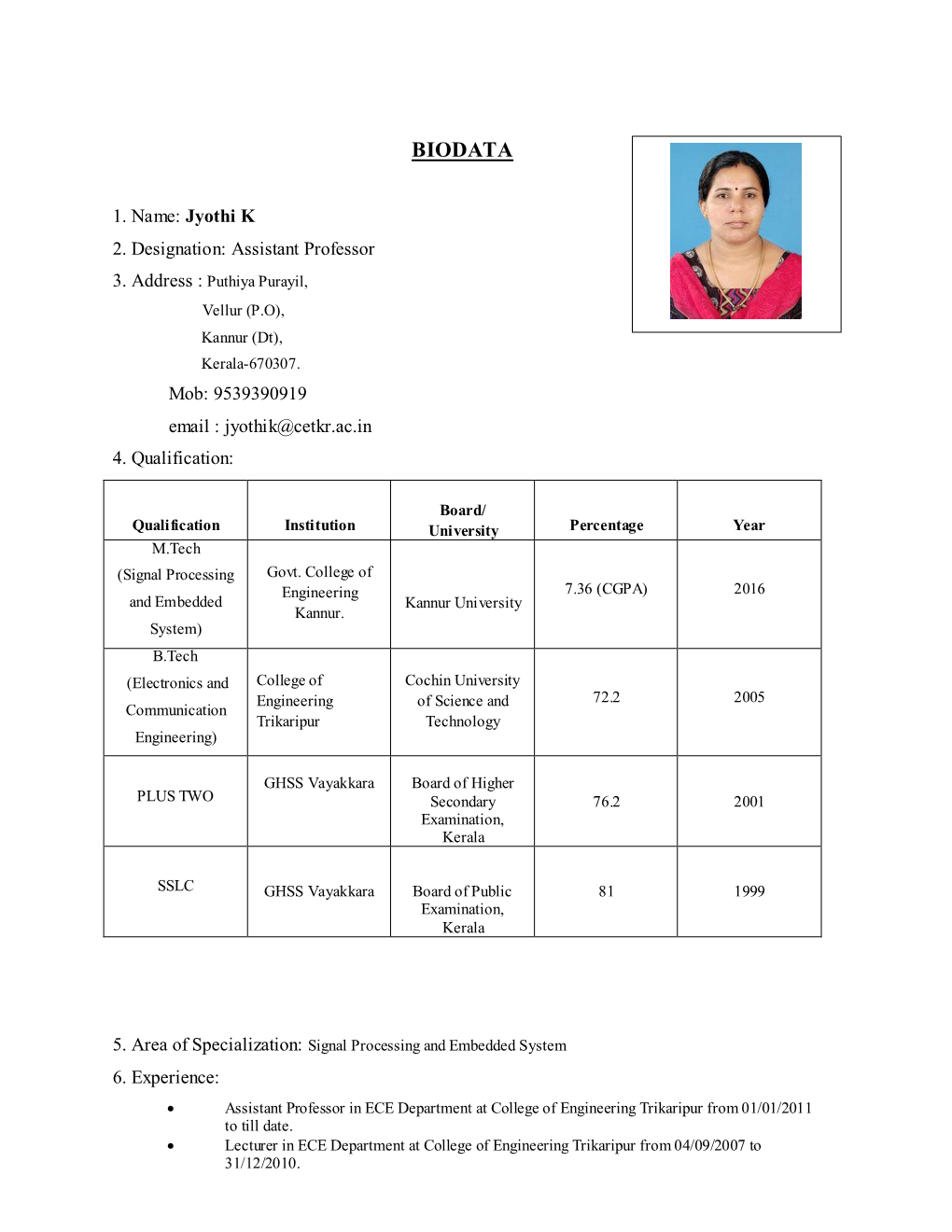 Faculty Profile