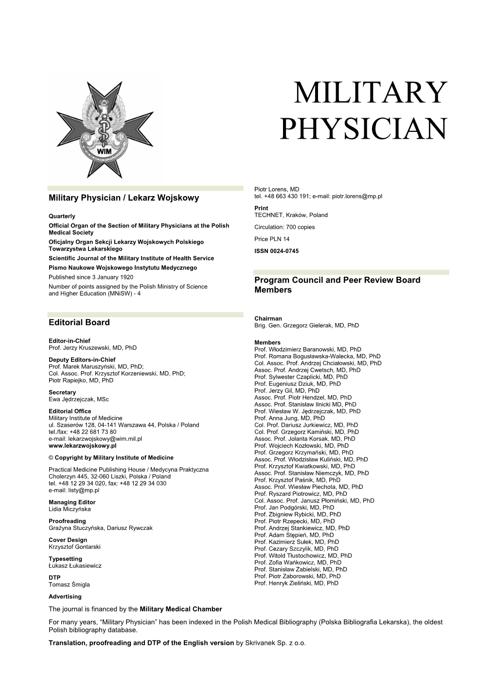 Military Physician