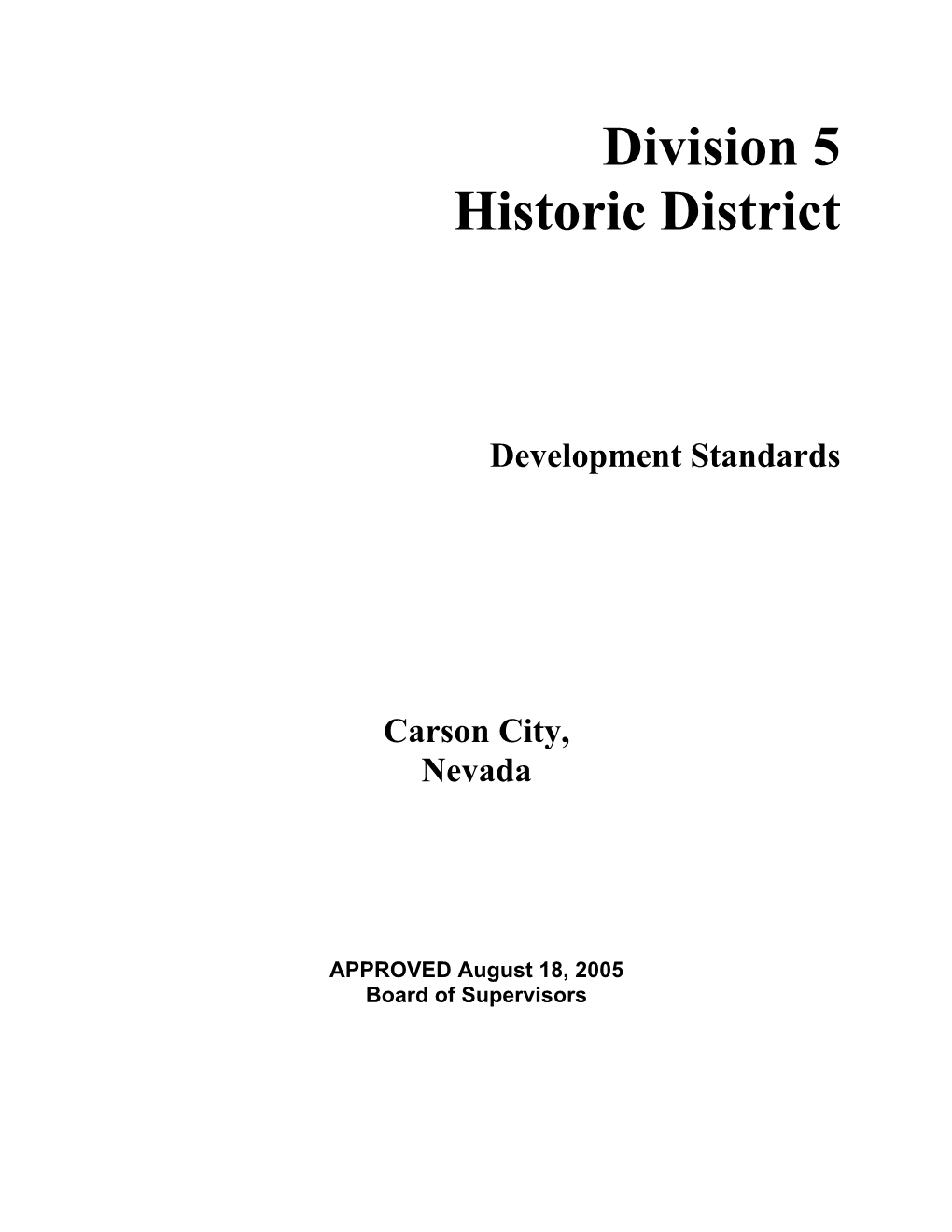 Division 5 Historic District