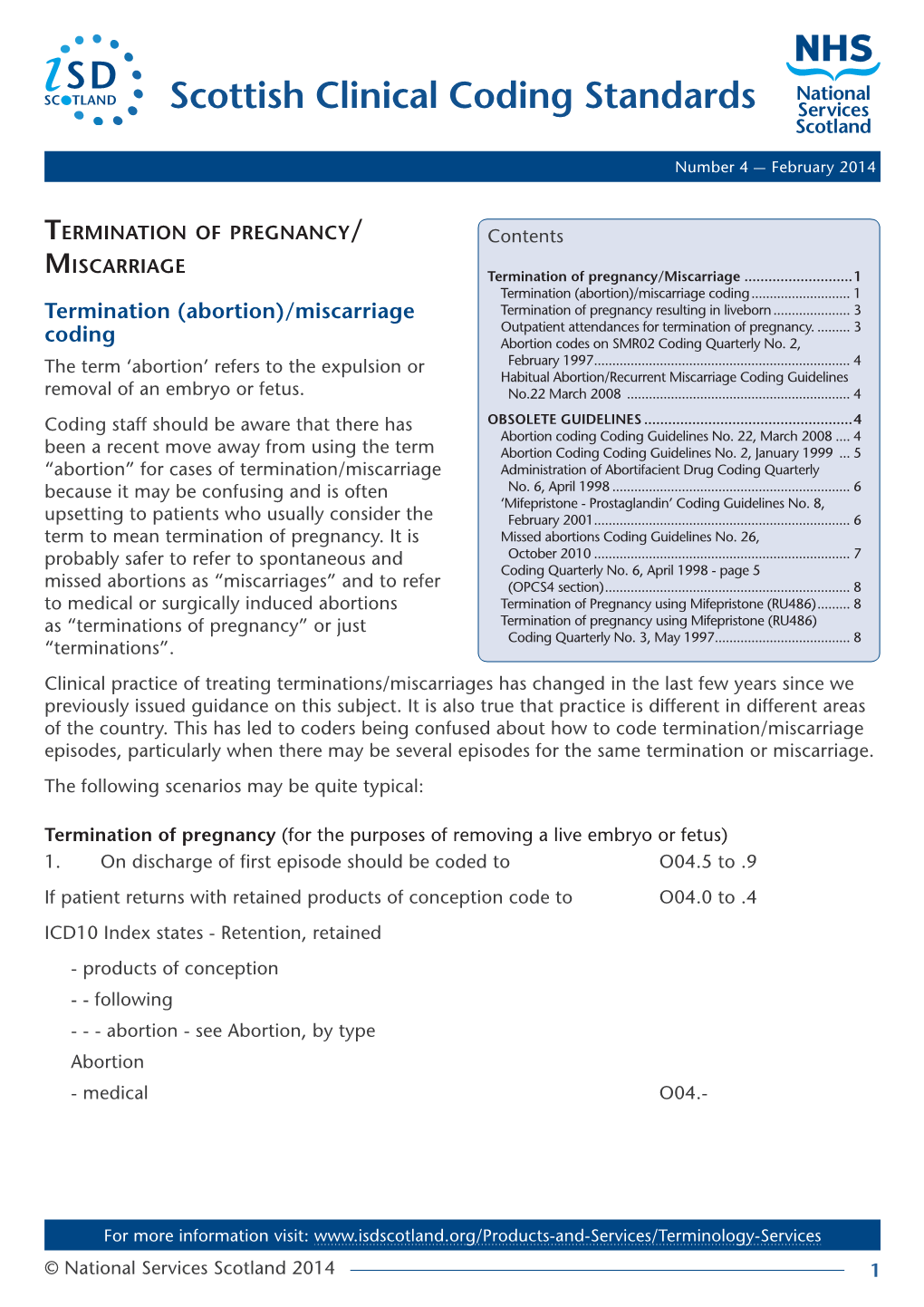 Scottish Clinical Coding Standards