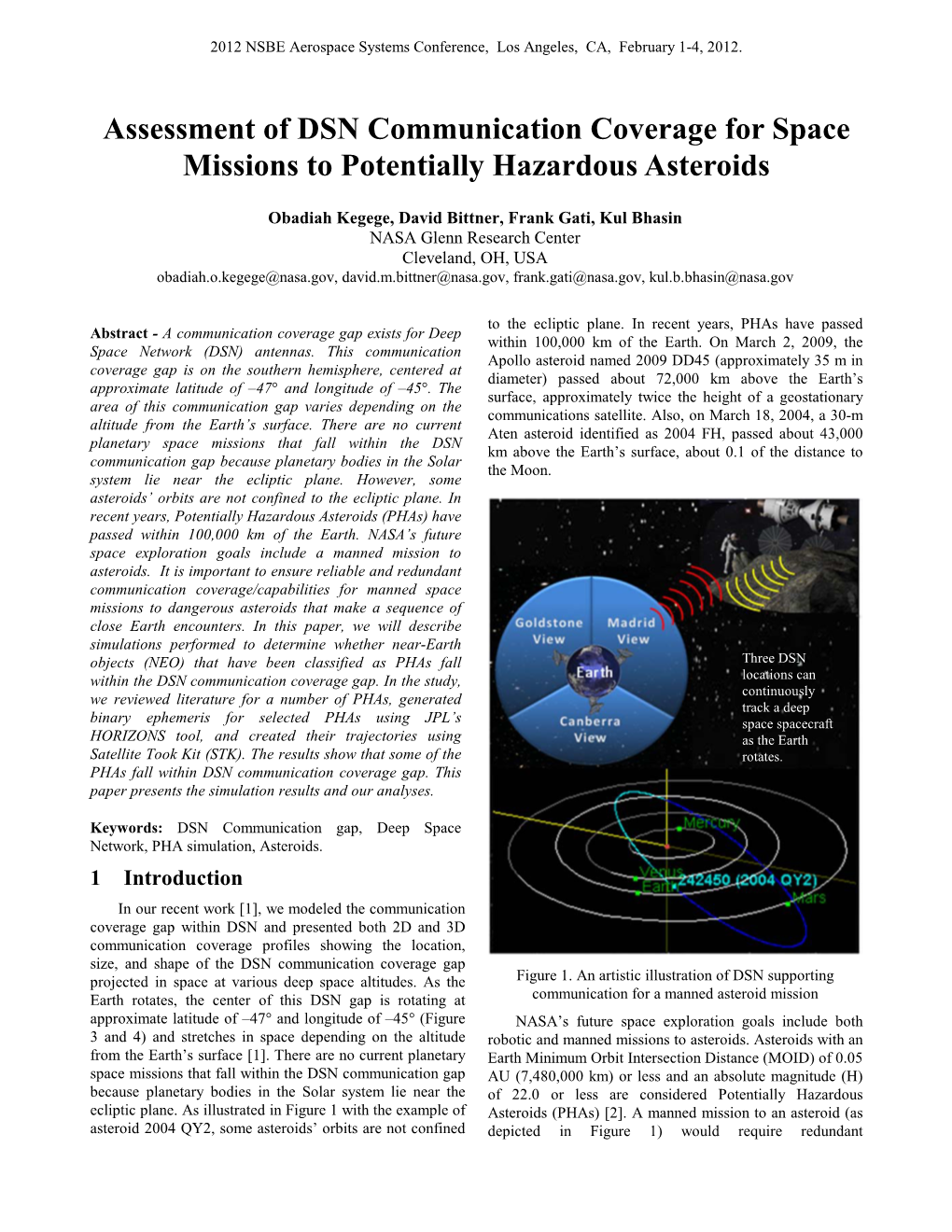 Formatting Instructions for NSBE ASC 2010 Paper Submissions