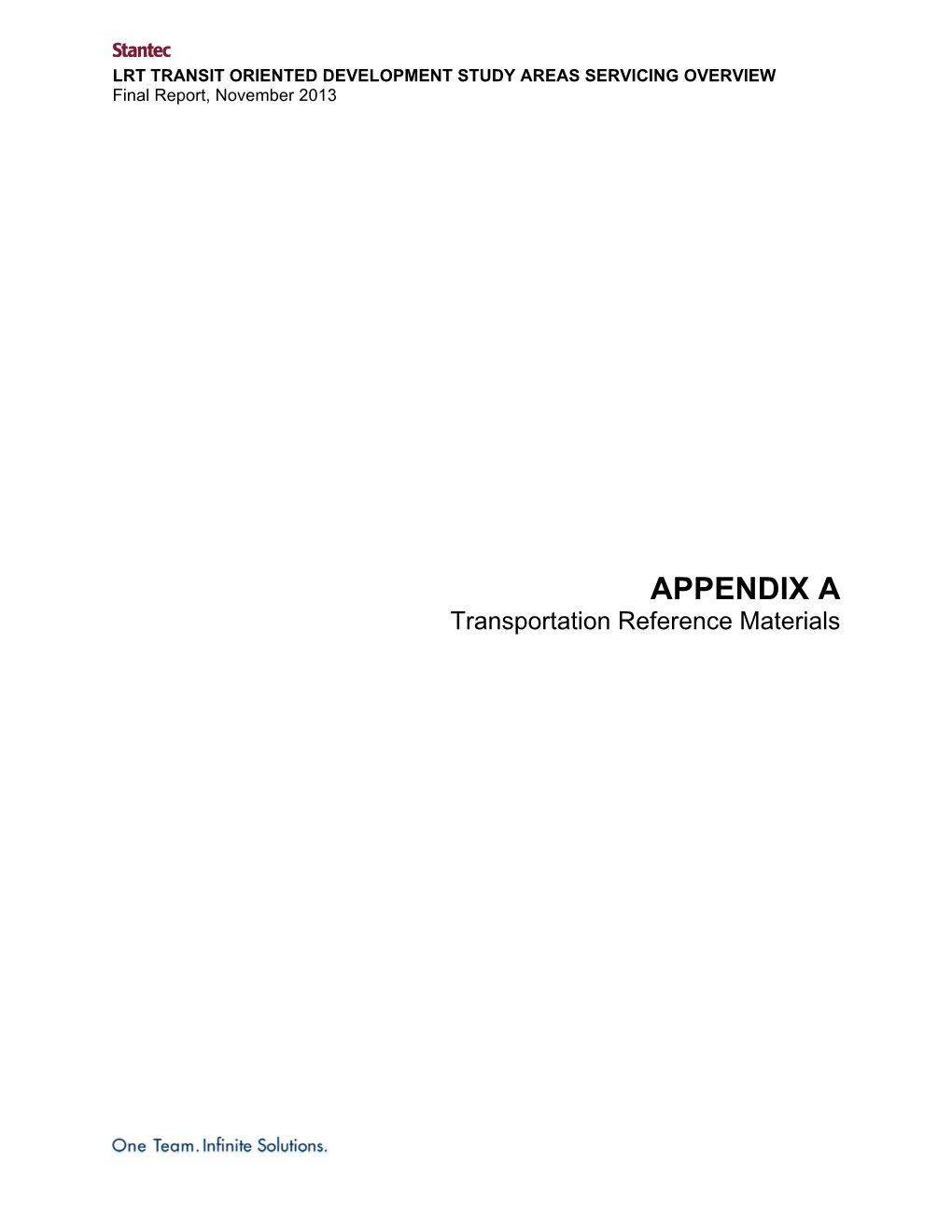 APPENDIX a Transportation Reference Materials