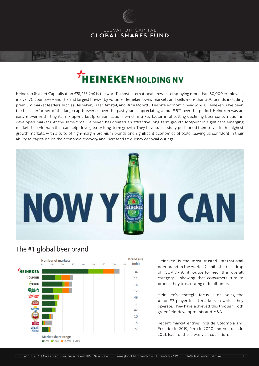 The #1 Global Beer Brand