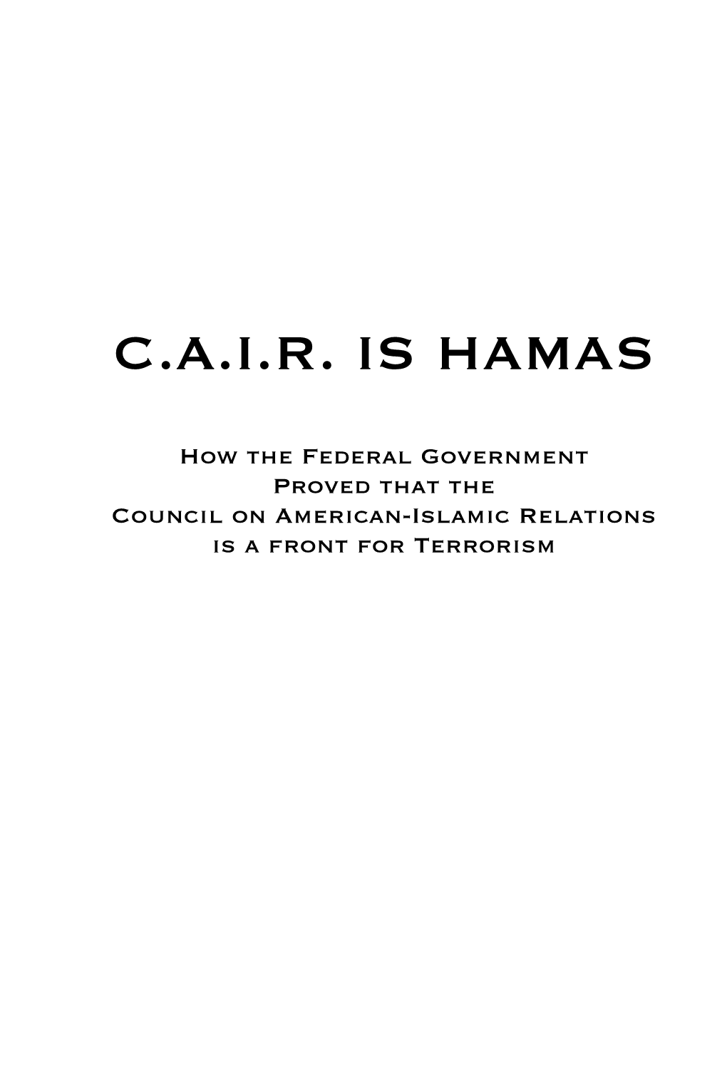 C.A.I.R. Is Hamas