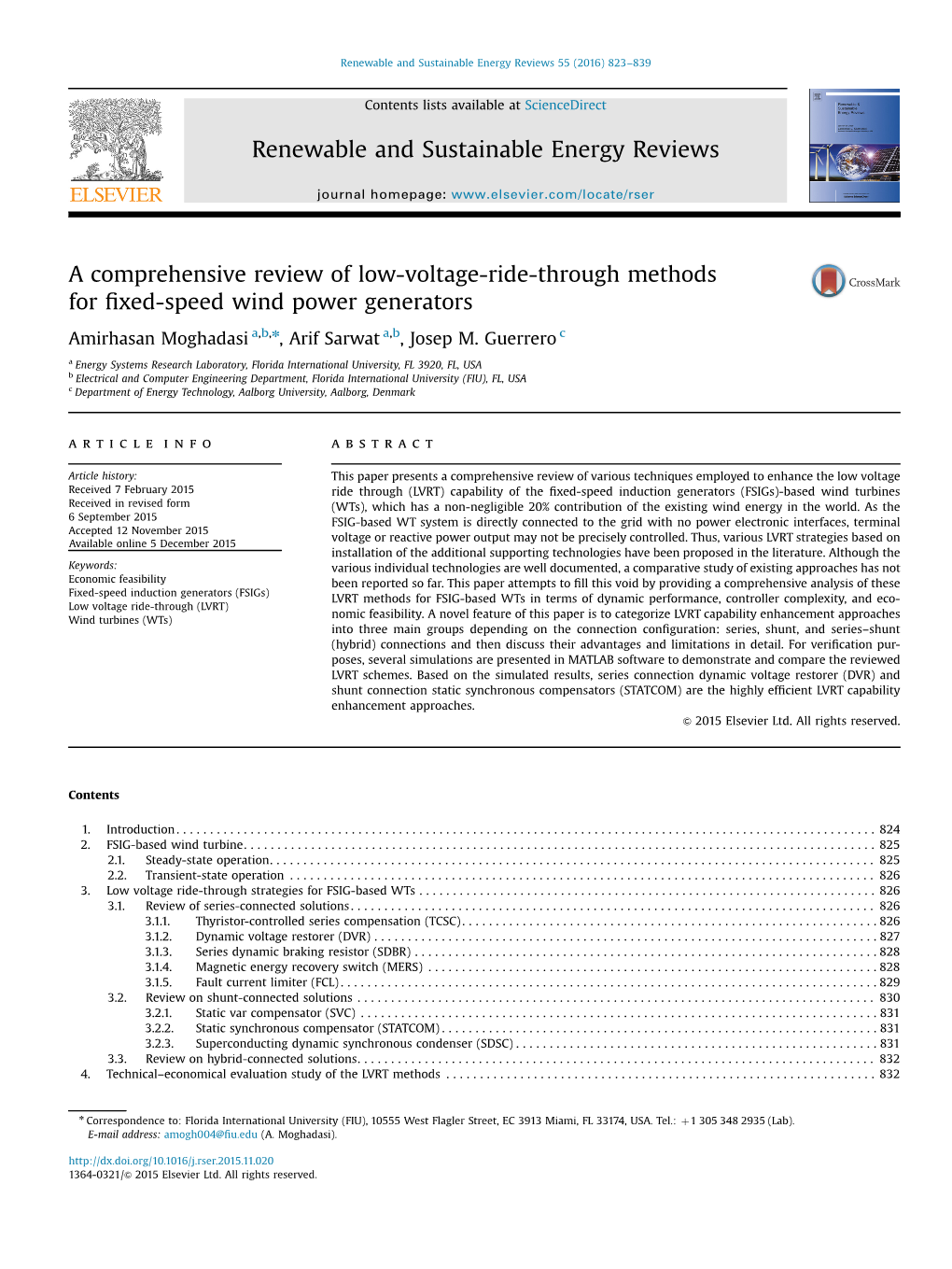 A Comprehensive Review of Low-Voltage-Ride-Through Methods for ﬁxed-Speed Wind Power Generators