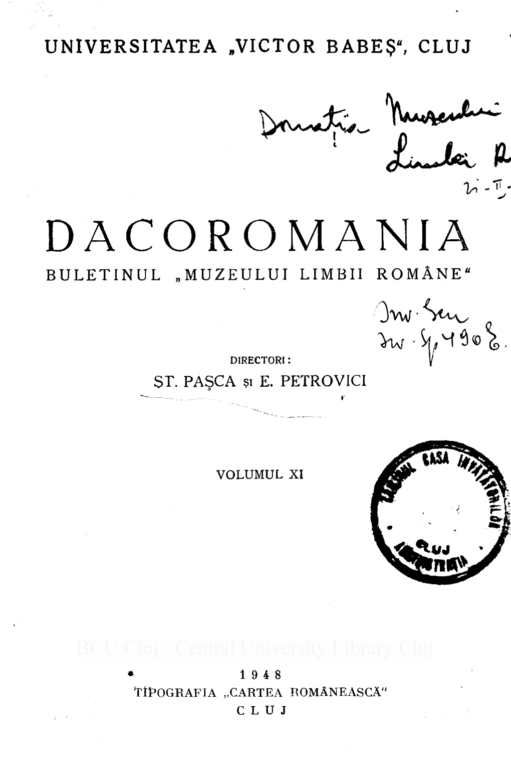 Dacoromania Buletinul „Muzeului Limbii Române