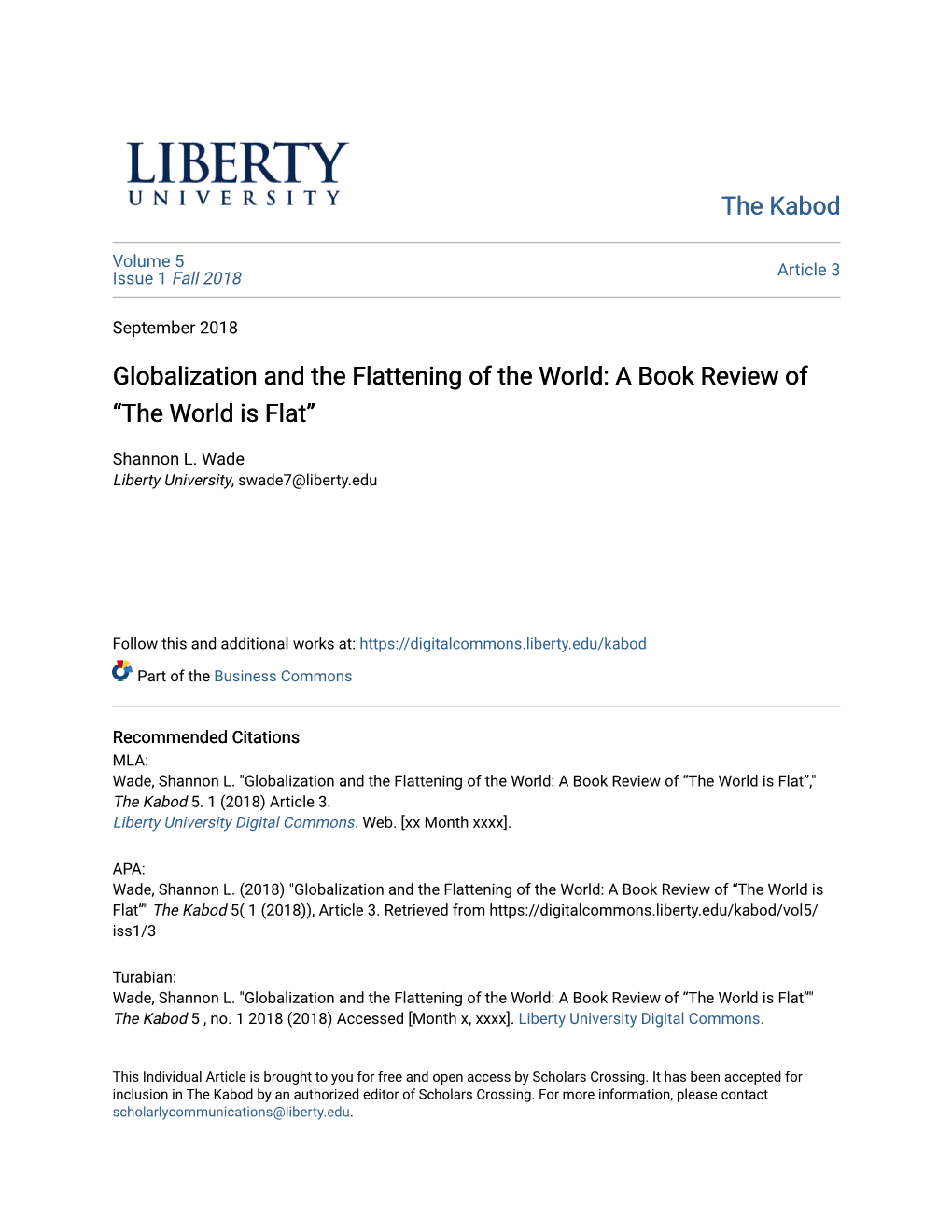 Globalization and the Flattening of the World: a Book Review of “The World Is Flat”