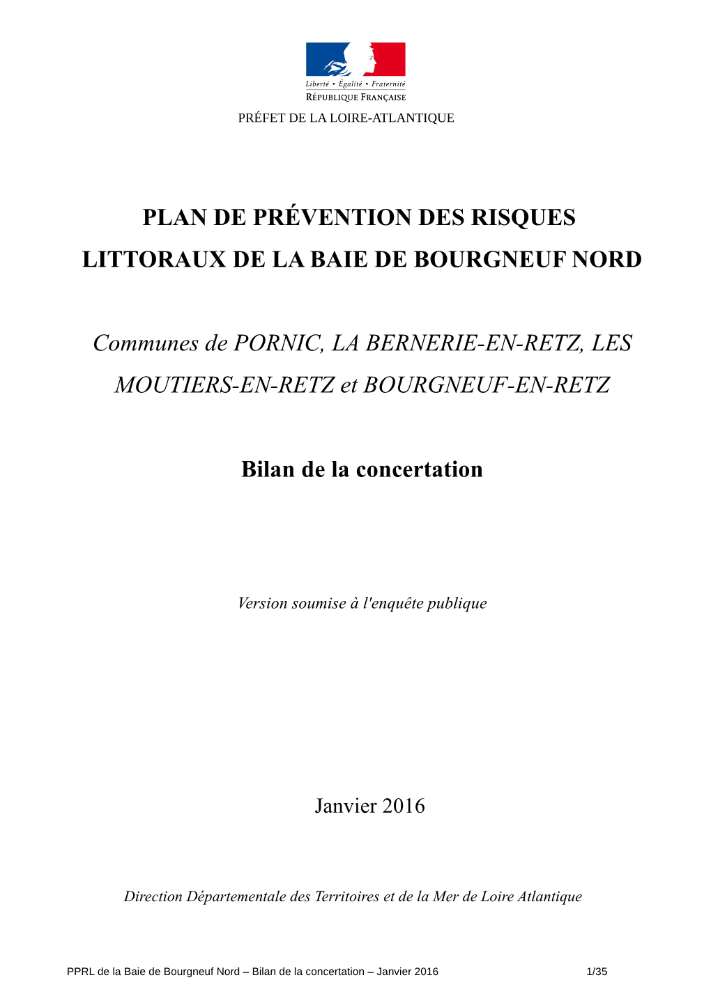 Plan De Prévention Des Risques Littoraux De La Baie De Bourgneuf Nord