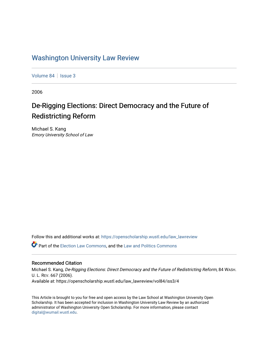 Direct Democracy and the Future of Redistricting Reform