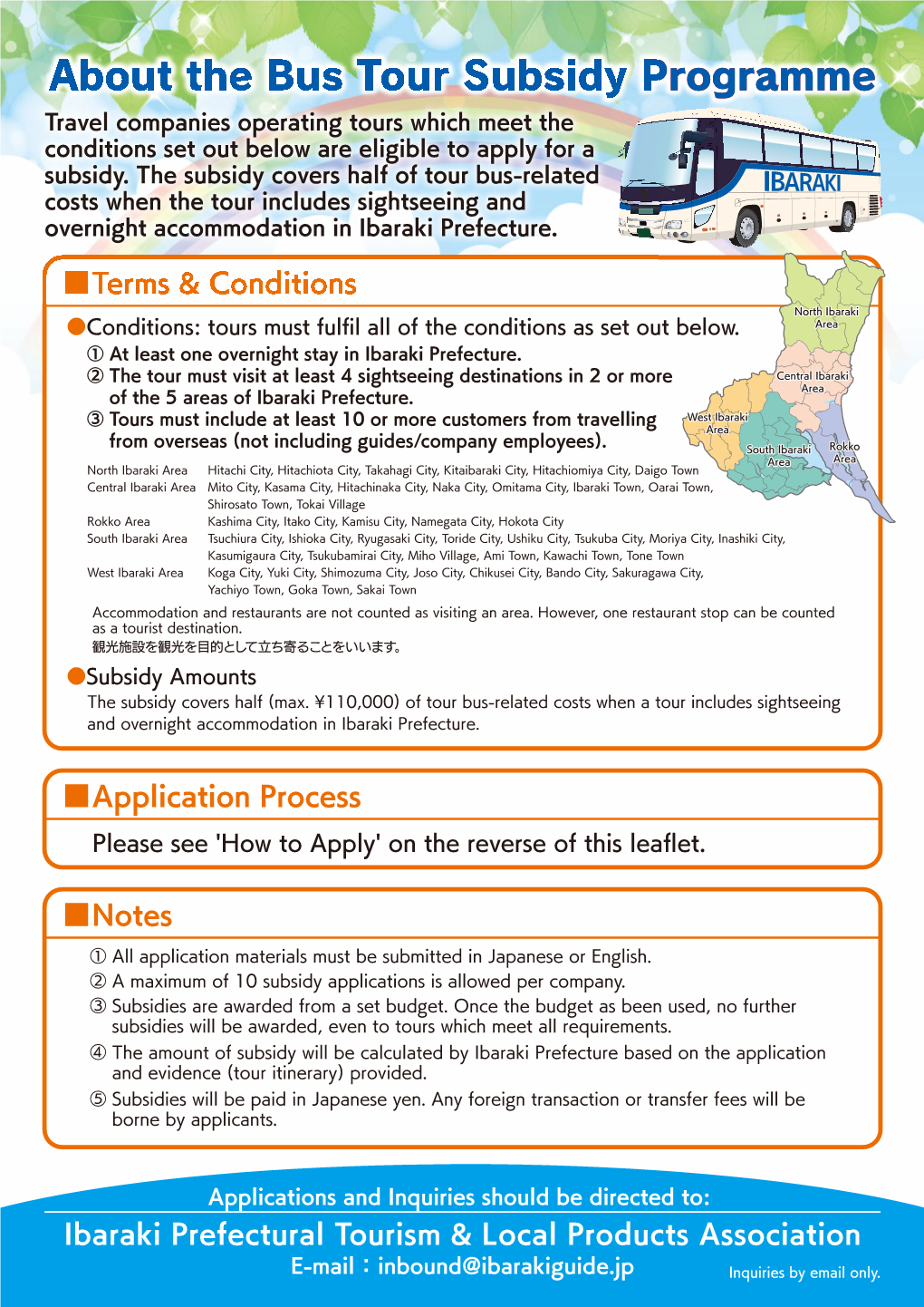 About the Bus Tour Subsidy Programme Travel Companies Operating Tours Which Meet the Conditions Set out Below Are Eligible to Apply for a Subsidy