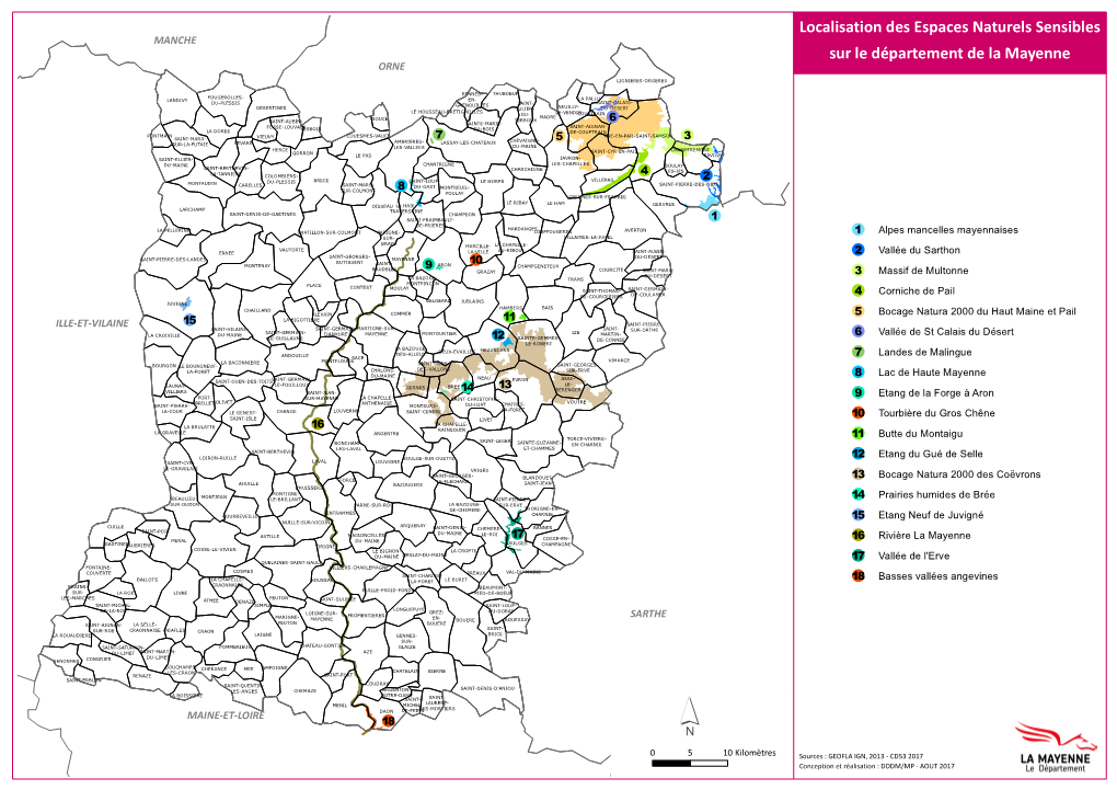 Localisation Des Espaces Naturels Sensibles Sur Le