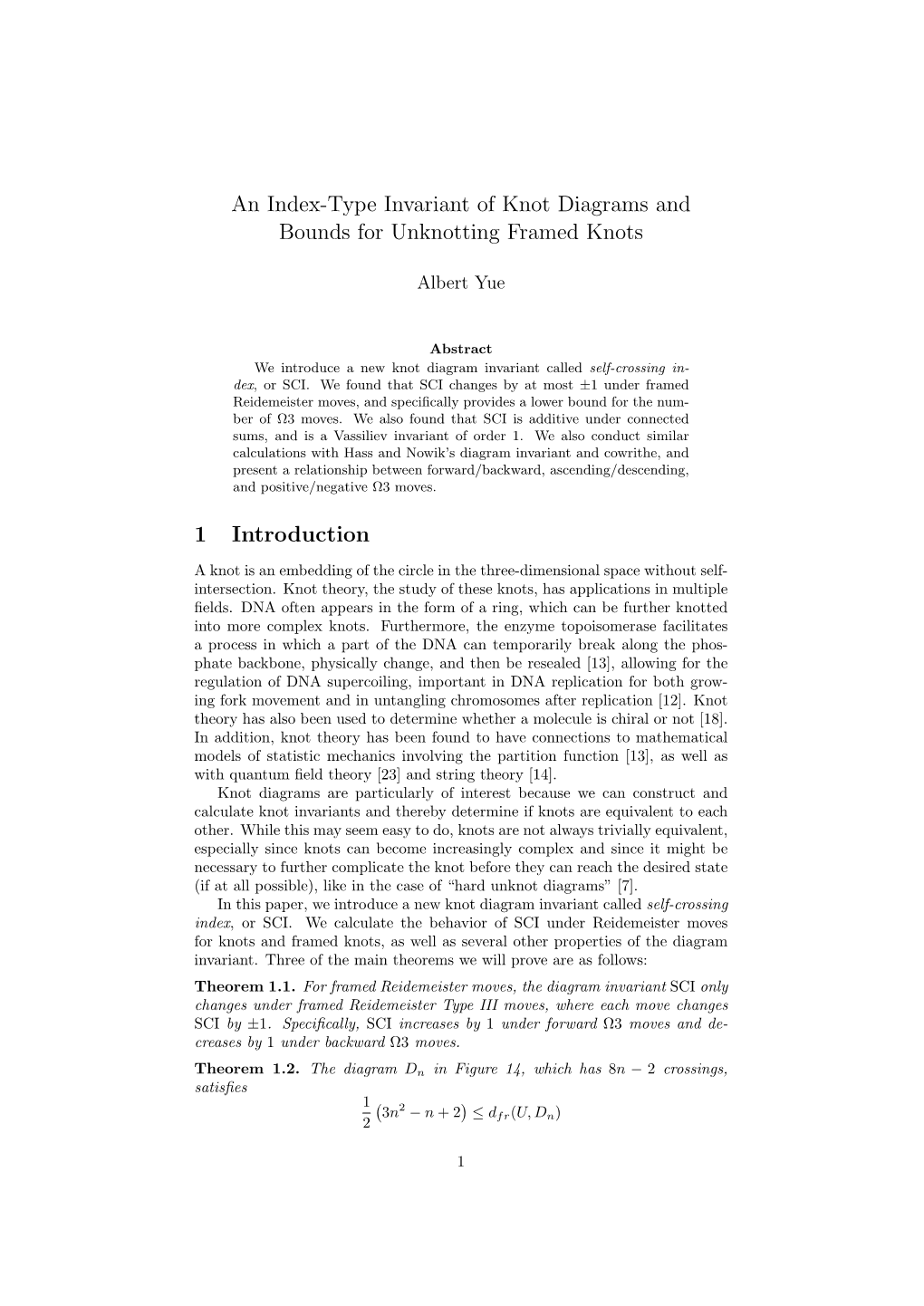 An Index-Type Invariant of Knot Diagrams and Bounds for Unknotting Framed Knots