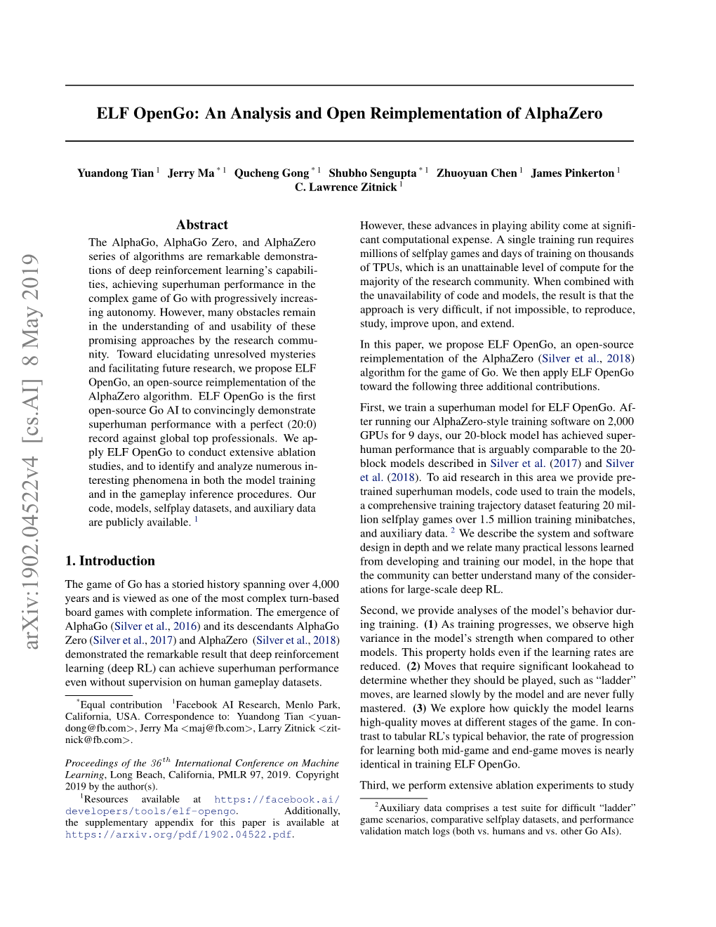 ELF Opengo: an Analysis and Open Reimplementation of Alphazero