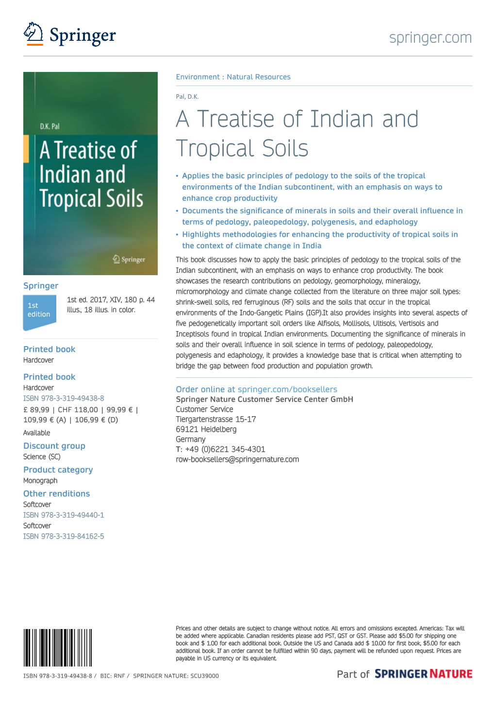 A Treatise of Indian and Tropical Soils