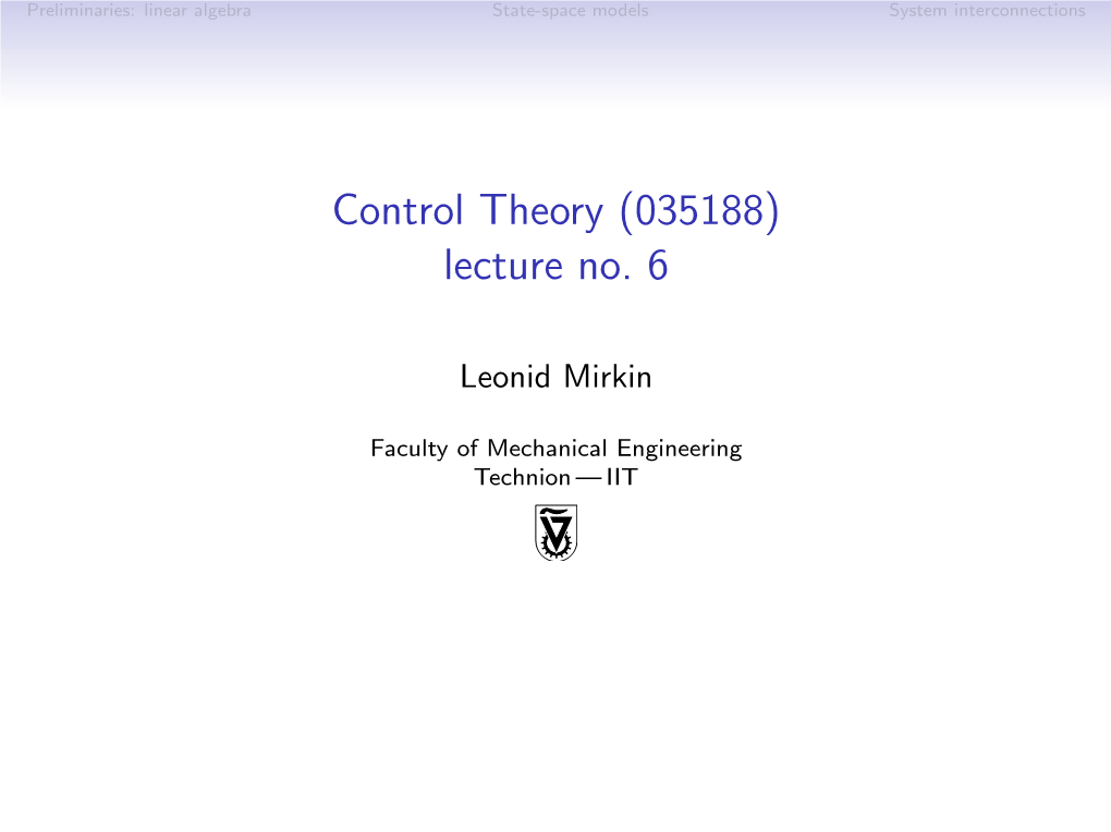 Lecture No. 6