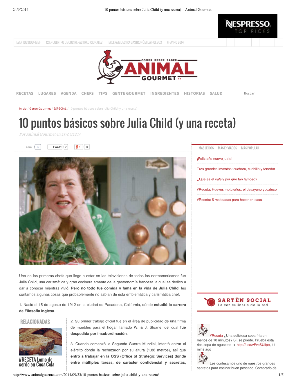 10 Puntos Básicos Sobre Julia Child (Y Una Receta) – Animal Gourmet